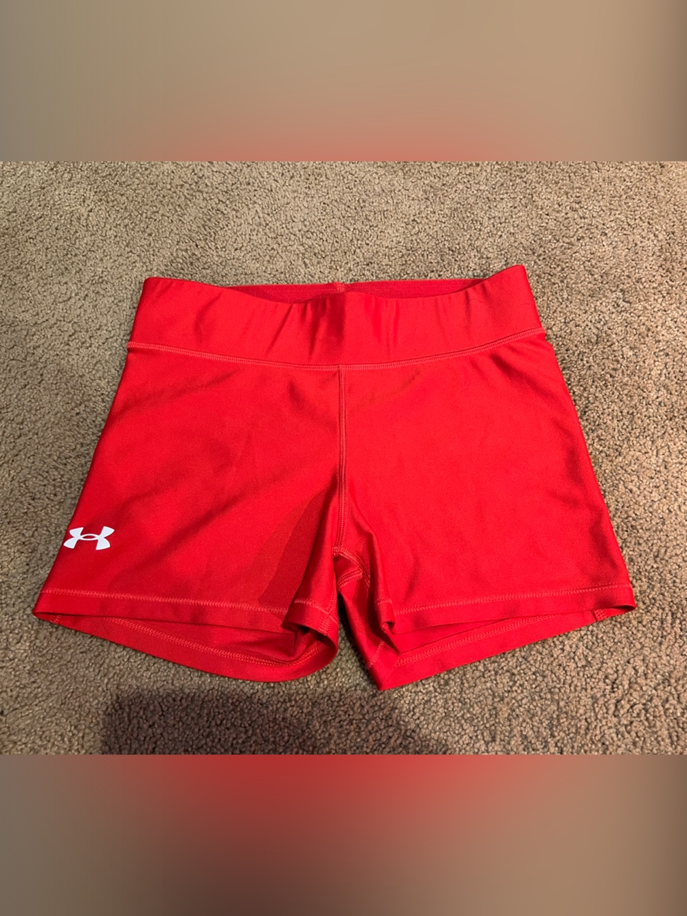 Under Armour Women's Bright Red Athletic Compression Shorts